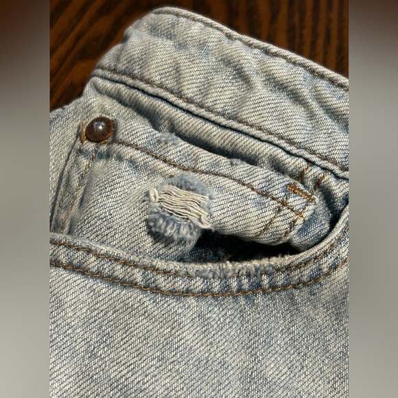 Free People We The Free Denim Skirt Breezy Button Fly, size 27 light wash blue - Picture 10 of 16